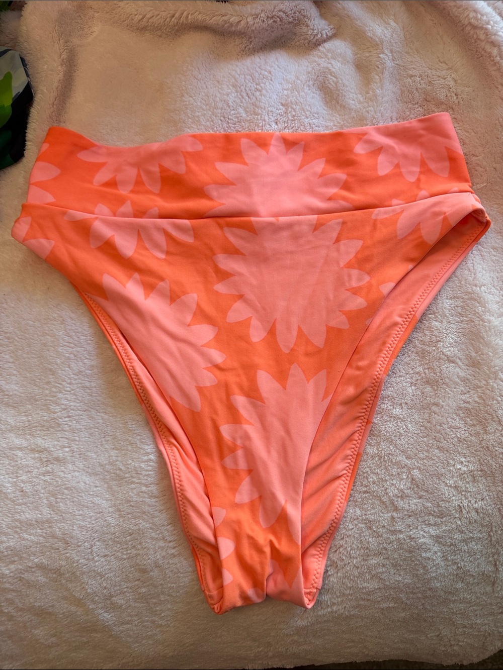 aerie High-Waist Bikini Bottom in Coral and Light Pink Floral